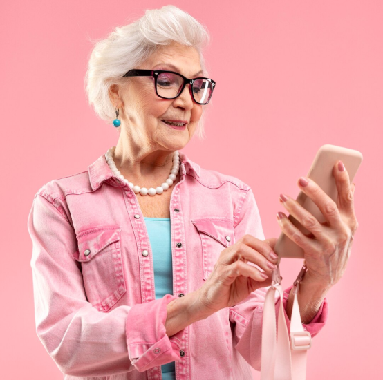 Grandma on phone